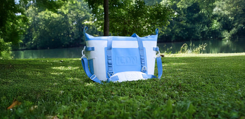 Soft Cooler Tote Bag on the Grass